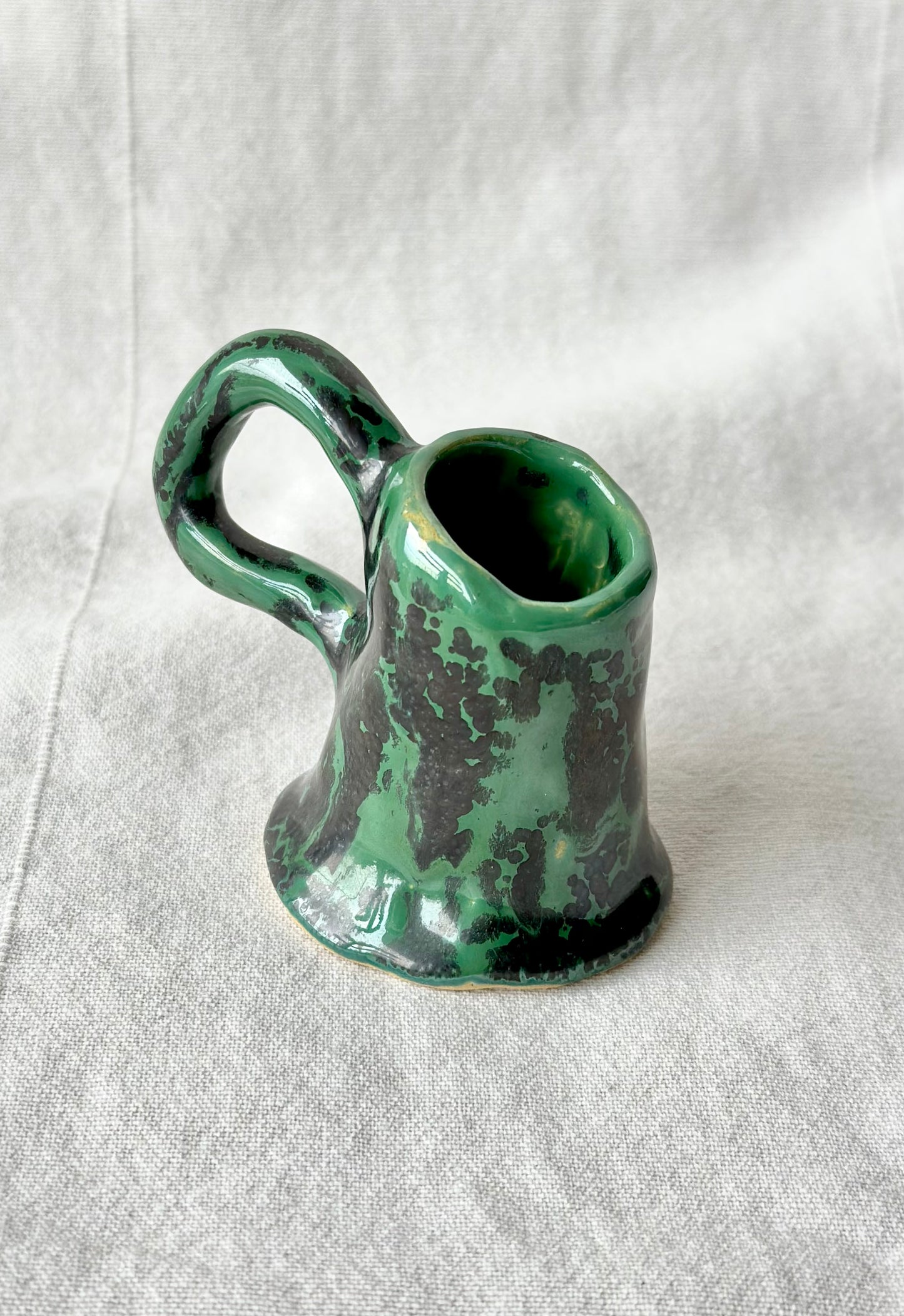 Świecznik zielony efektowy