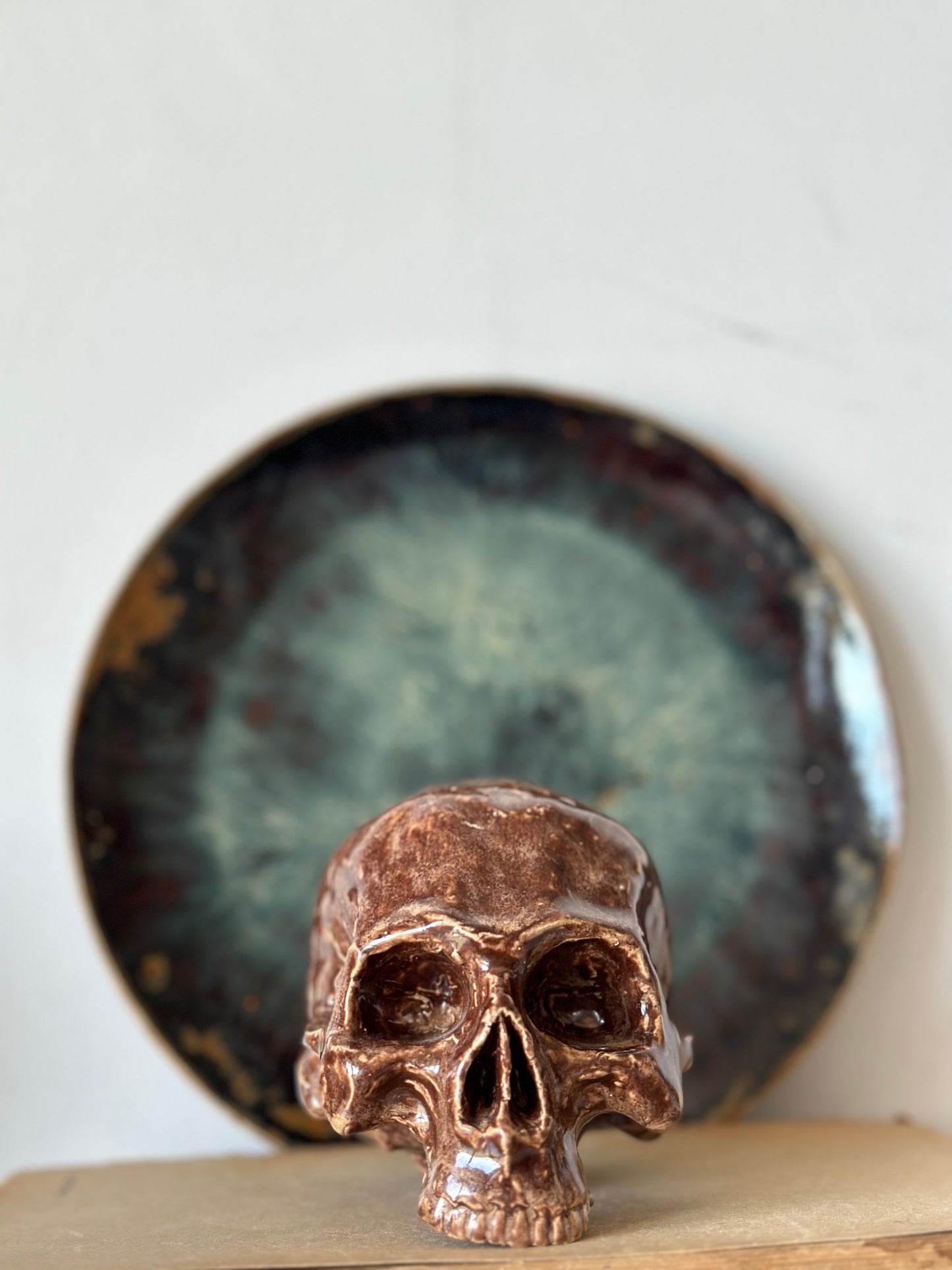 Czaszka ceramiczna brązowa bez żuchwy