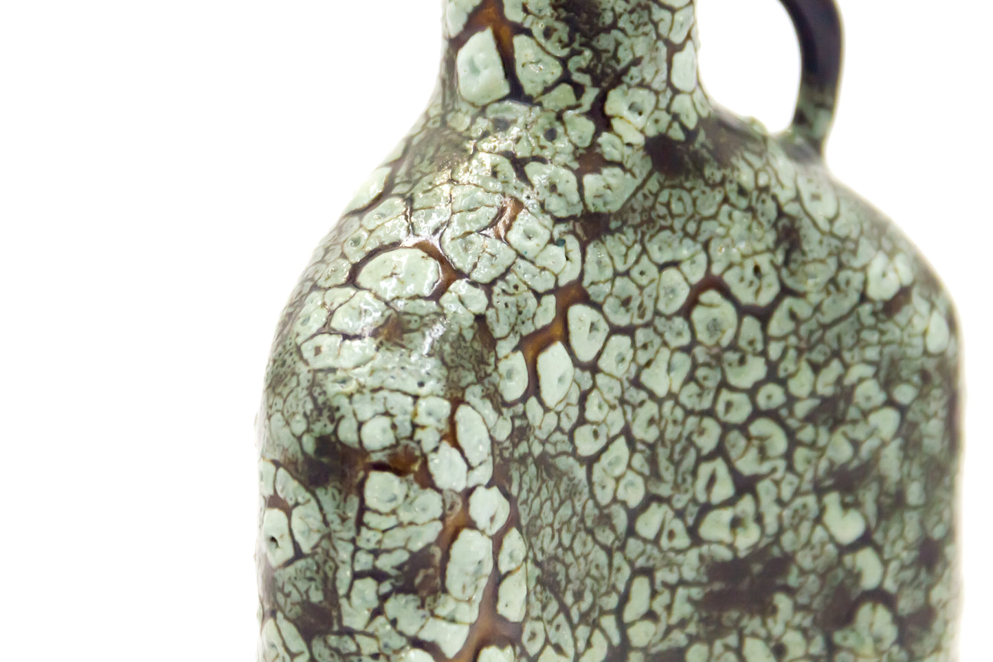 Butelka ceramiczna w kolorze zielono-brązowym