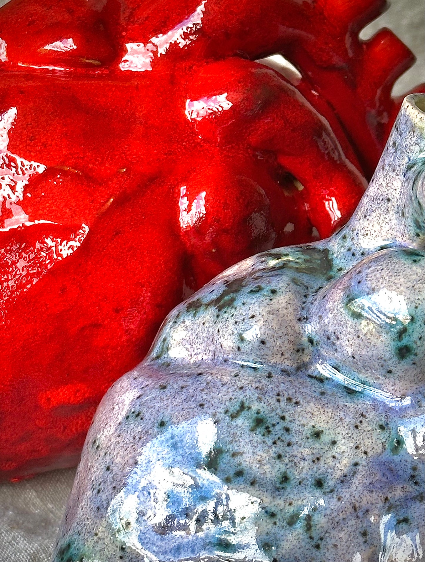 Serce ceramiczne fioletowe w plamki