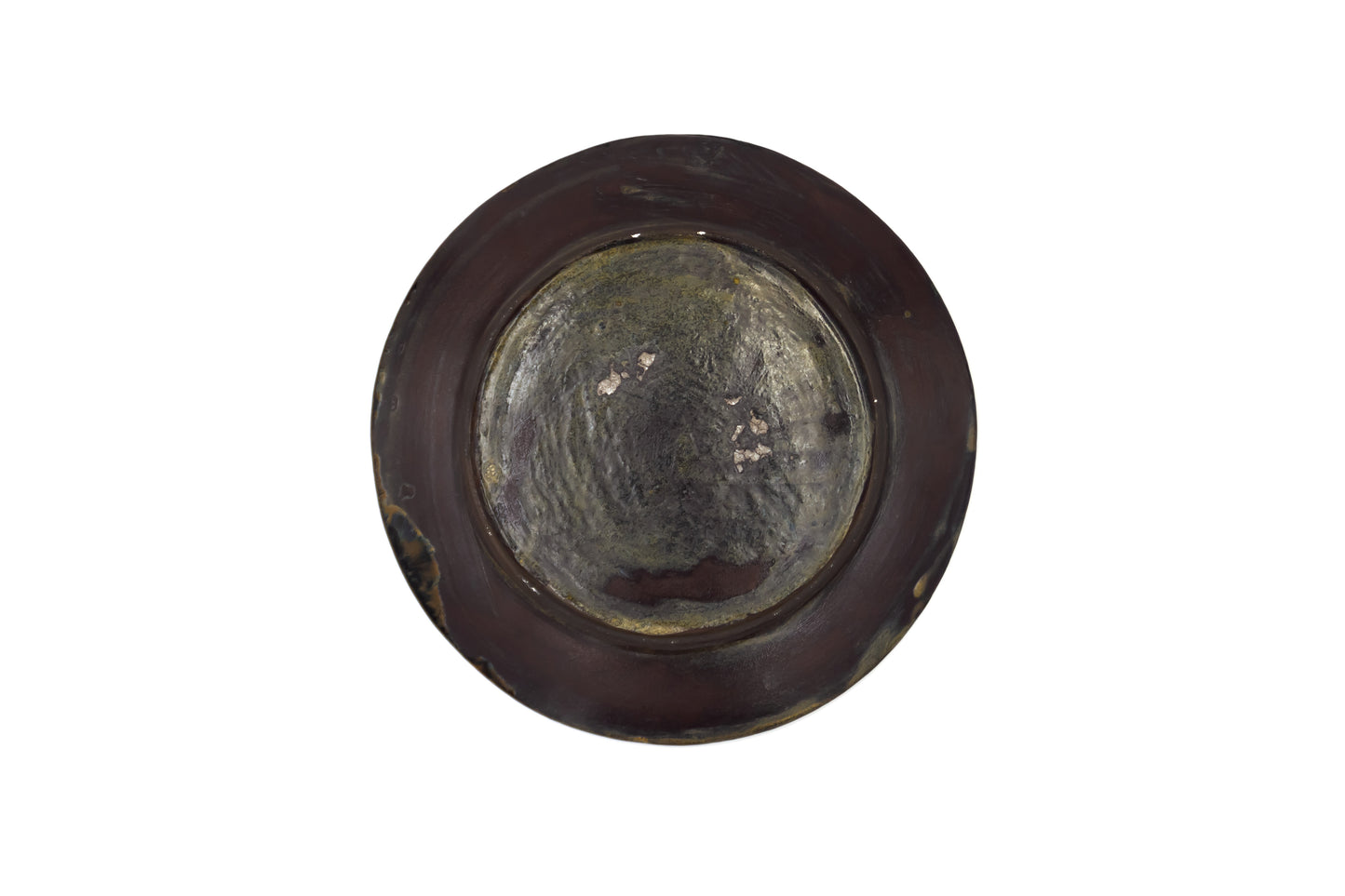 Talerz ceramiczny w kolorze niebiesko-beżowym