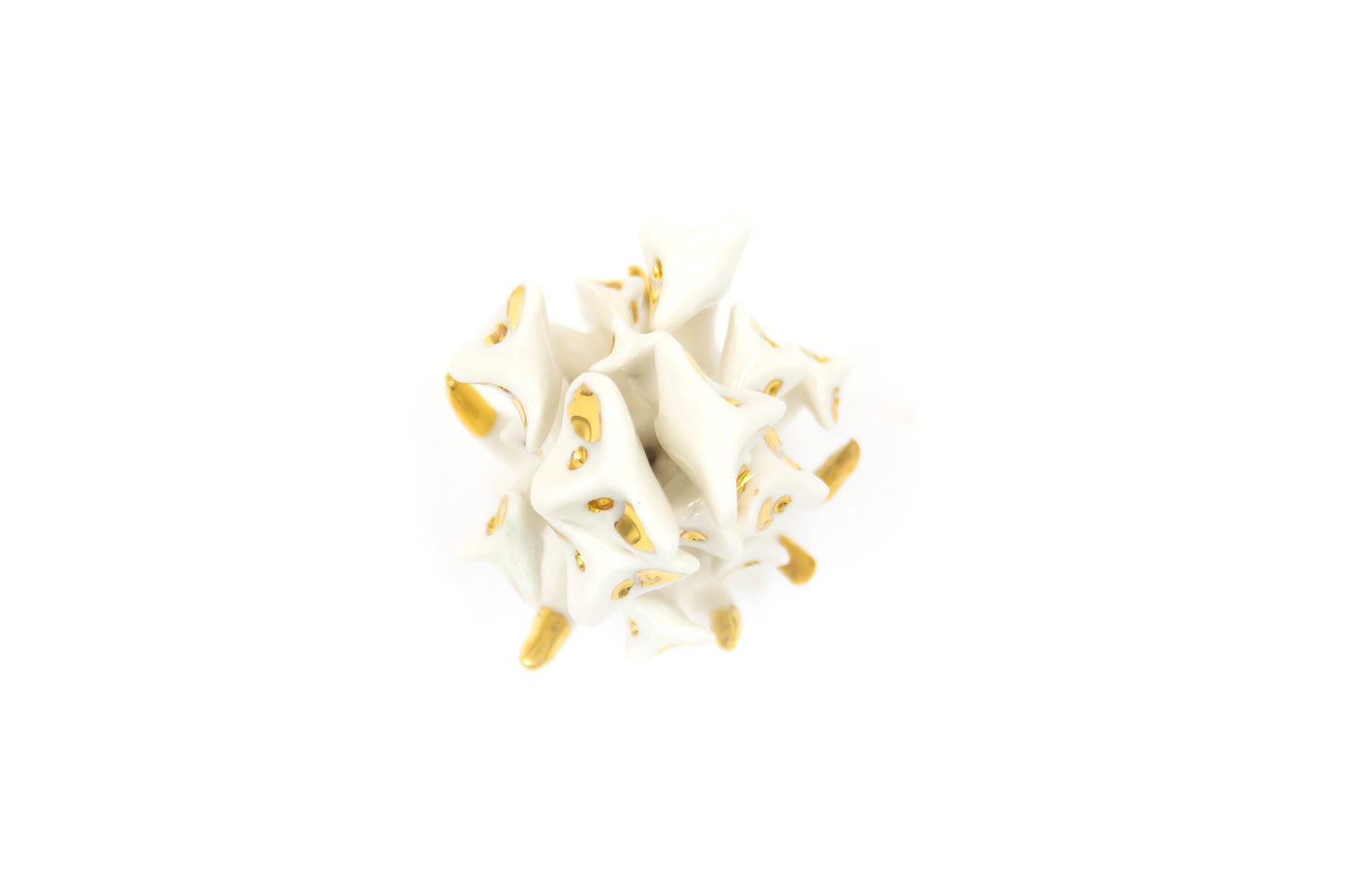 Werling original en porcelaine, blanc avec placage en or