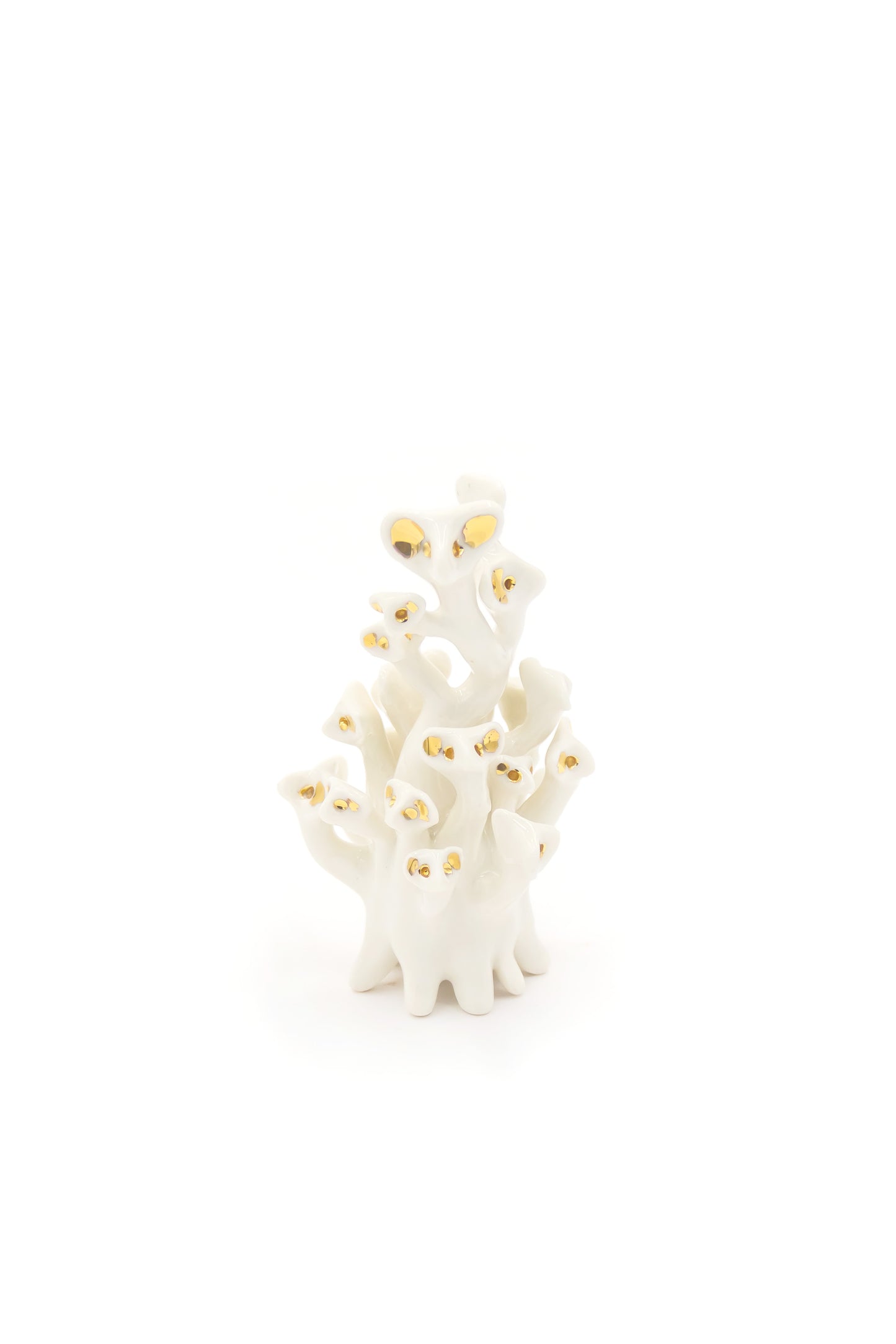 Werling original en porcelaine, blanc avec placage en or