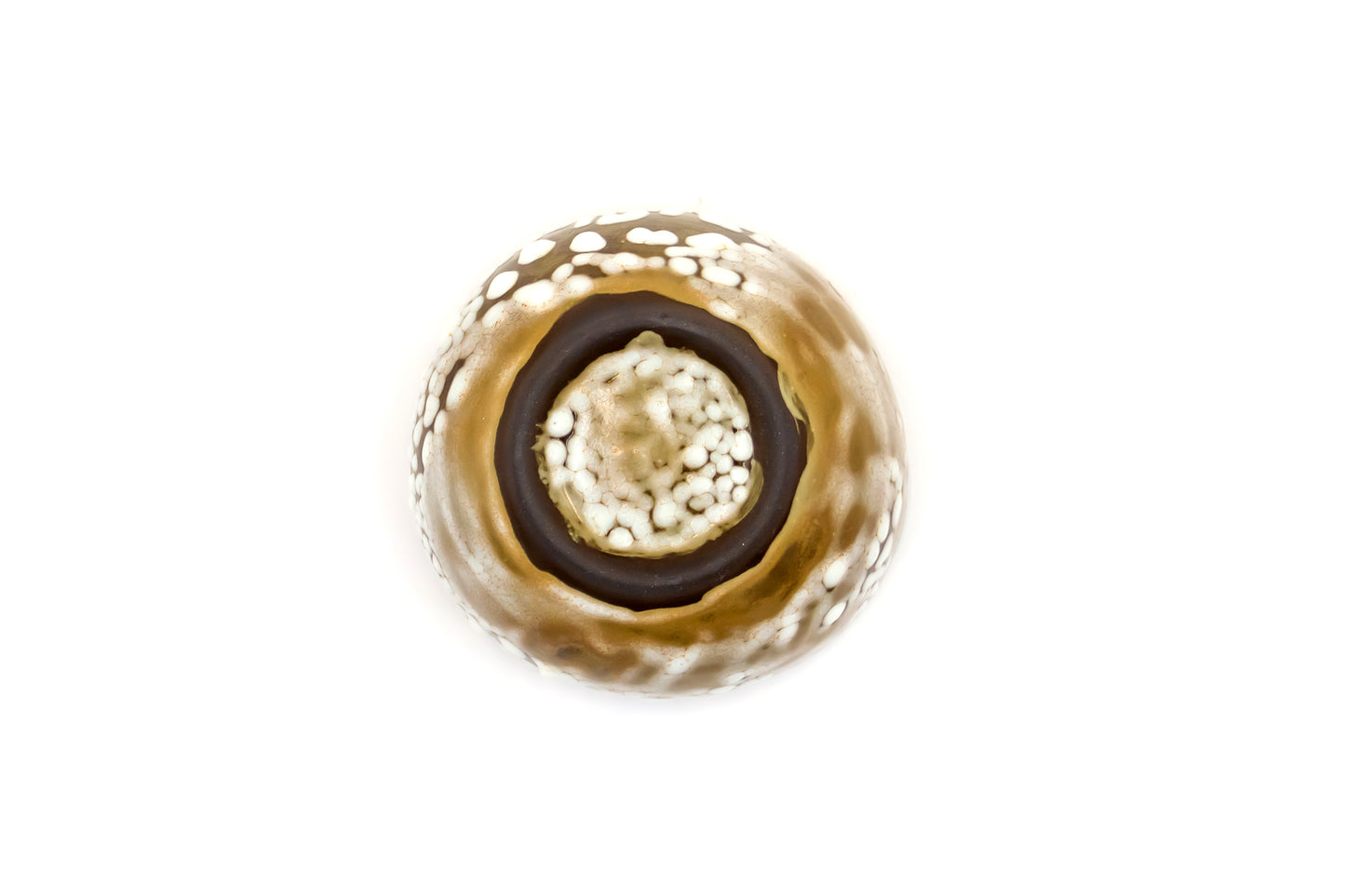 Bol en céramique marron-bleu moucheté de blanc