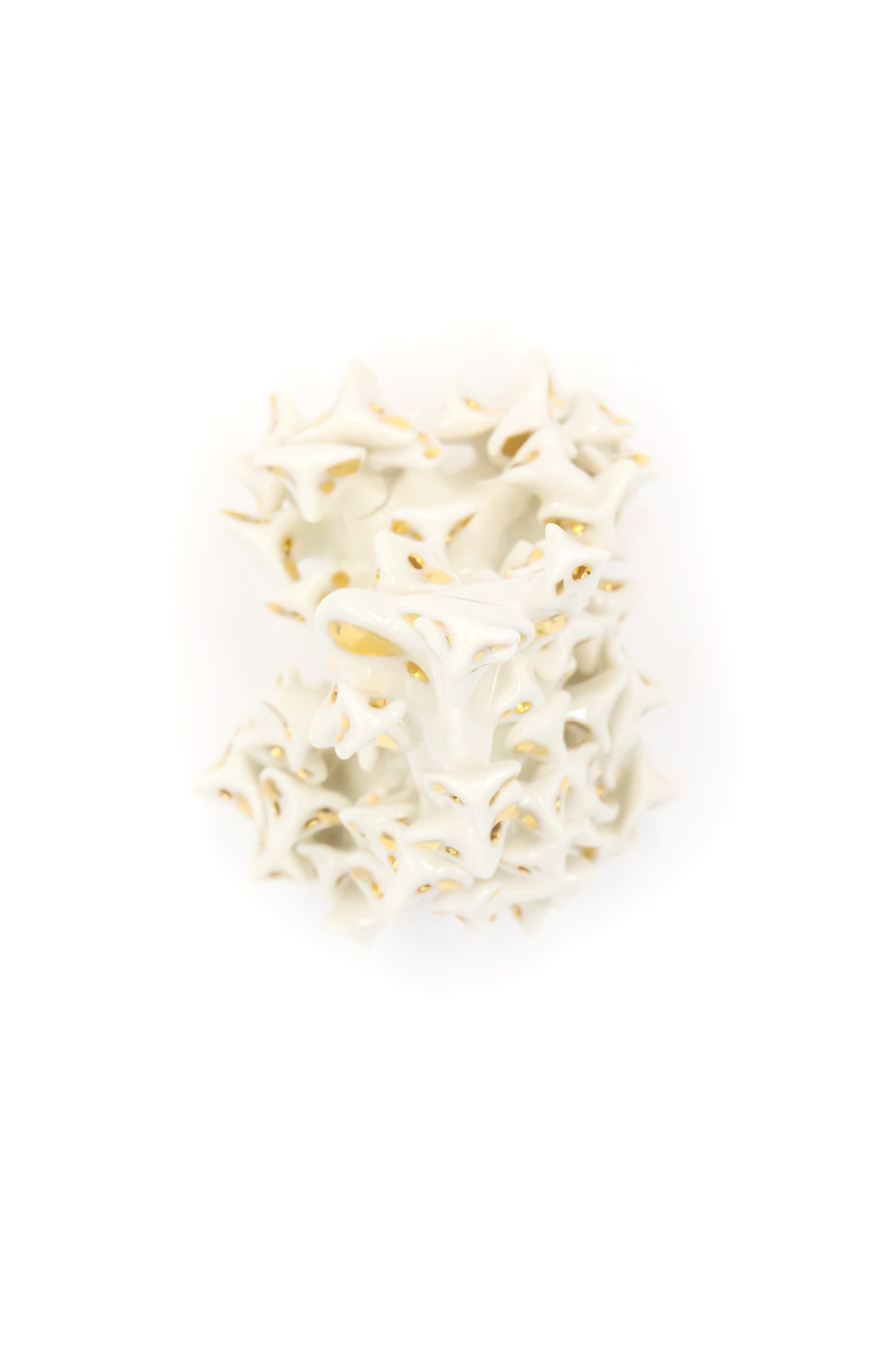 Werling original en porcelaine, blanc avec placage en or
