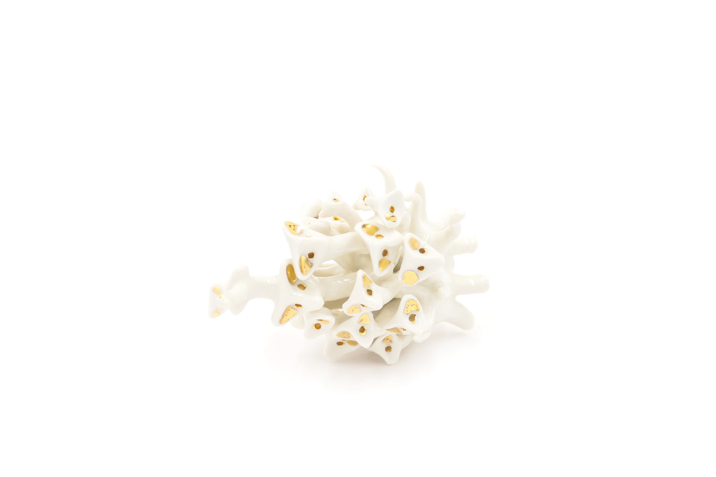 Werling pierworodny porcelanowy w kolorze białym ze złoceniem