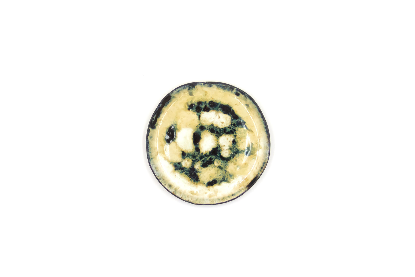 Bol en céramique beige-marron avec soucoupe