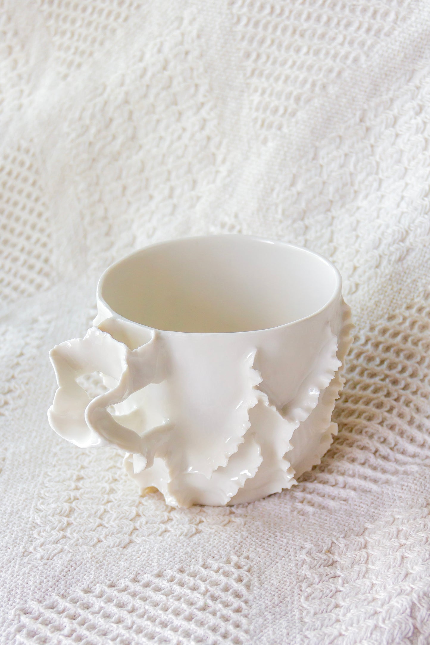 Kubek porcelanowy „Laminari” biały