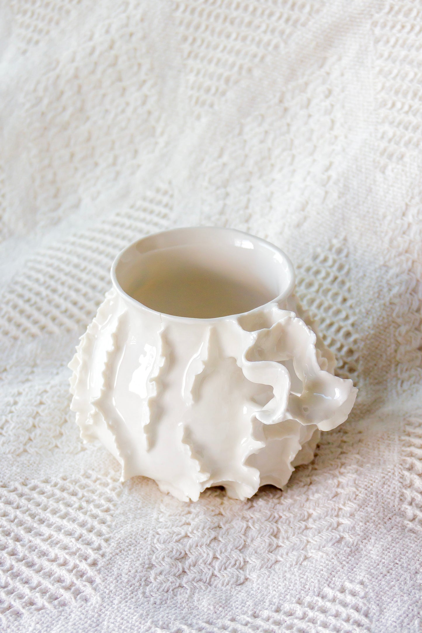 Kubek porcelanowy “Laminari” biały