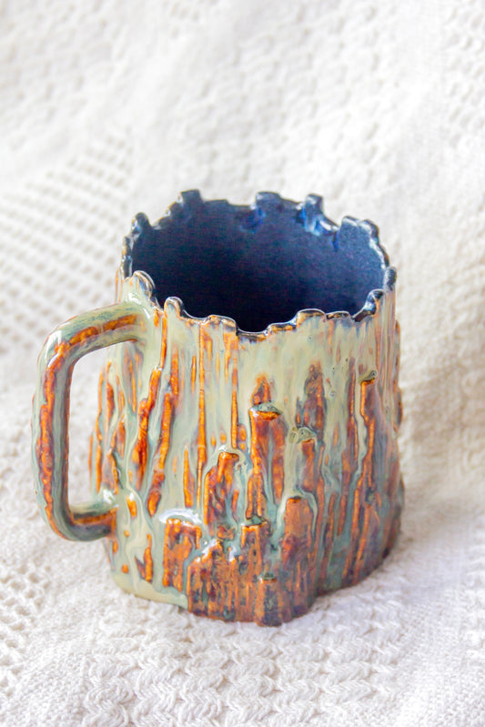 Kubek ceramiczny «Woods» zielono-brązowy