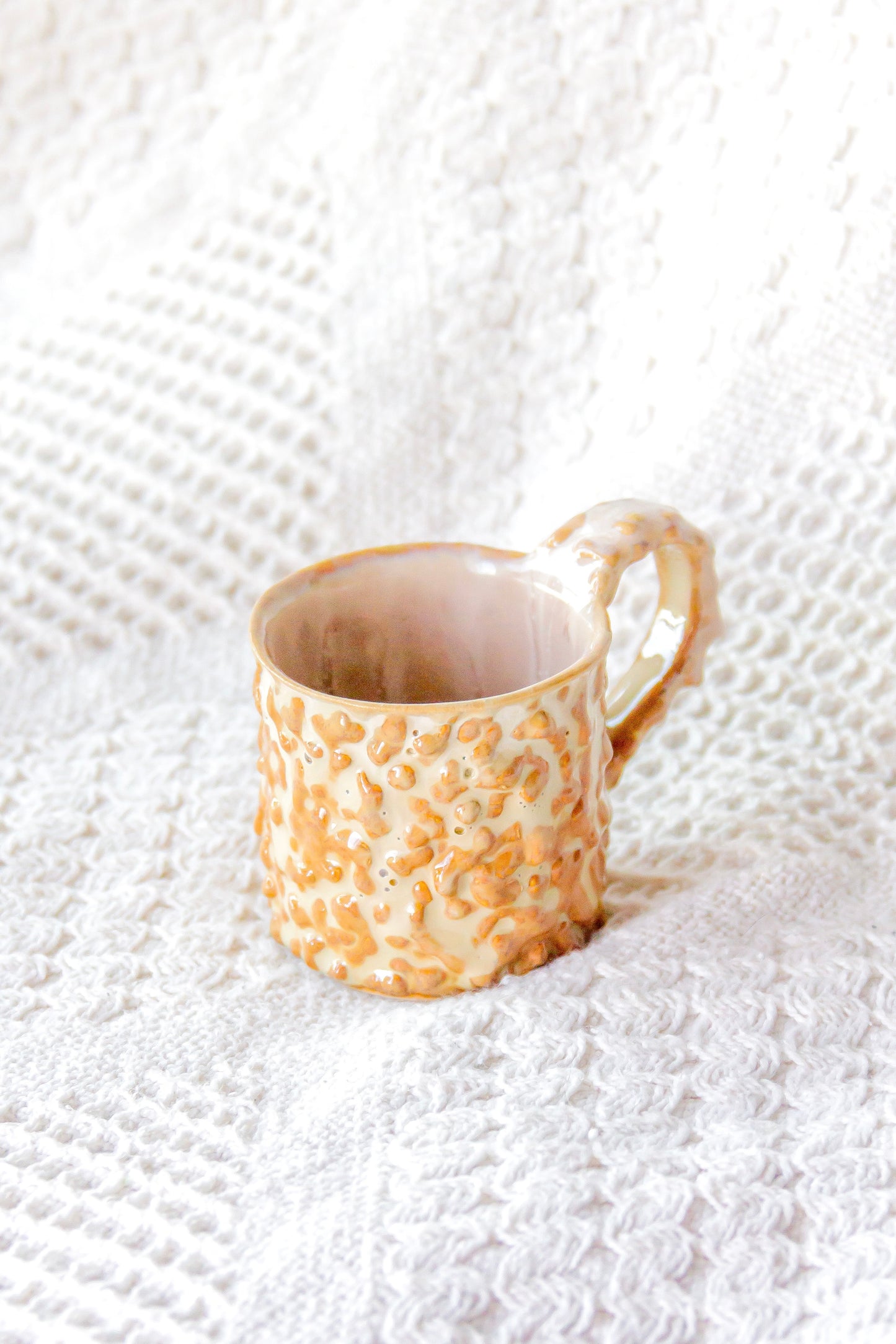 Filiżanka do espresso ceramiczna „Pox” beżowo-brązowa