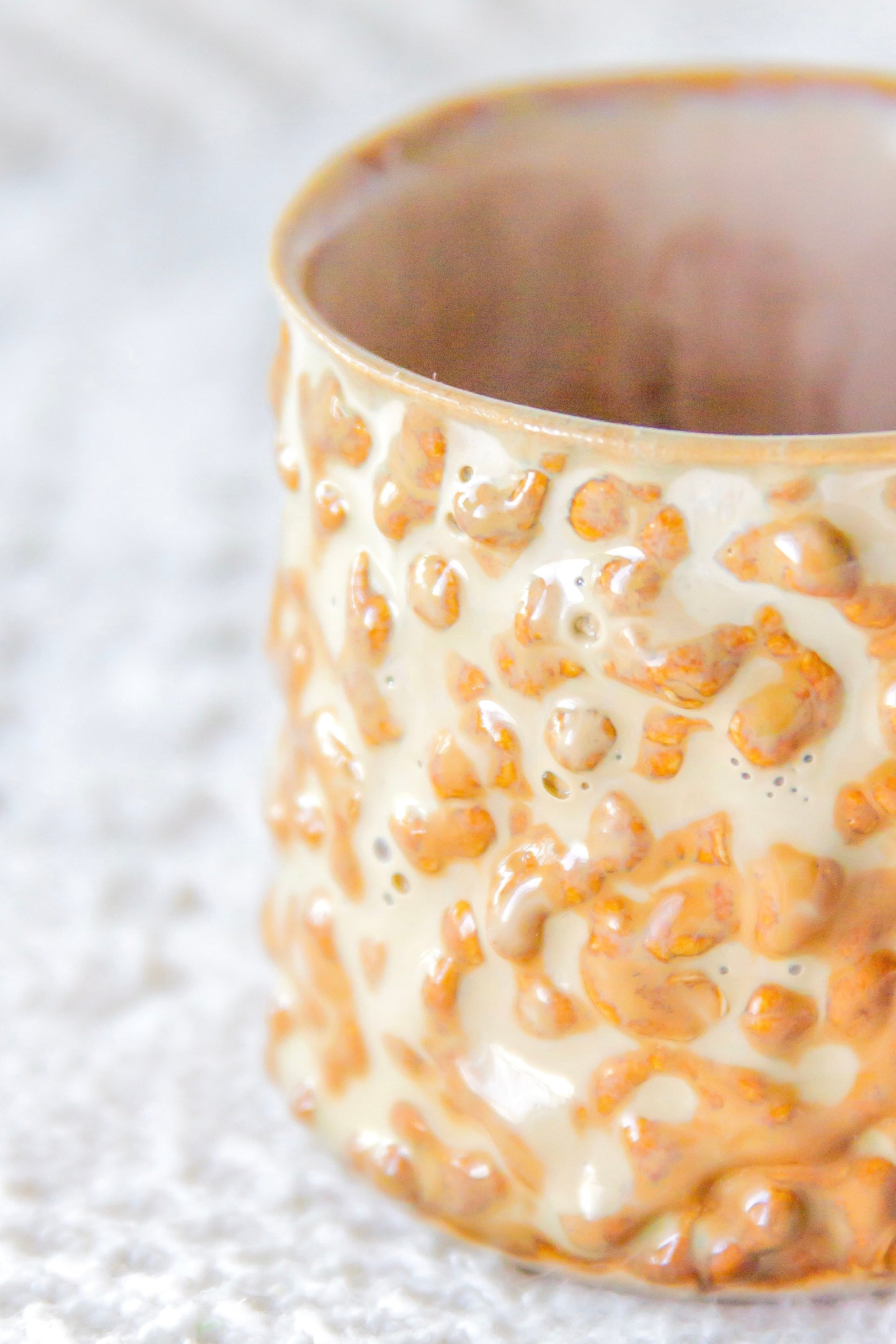 Filiżanka do espresso ceramiczna „Pox” beżowo-brązowa