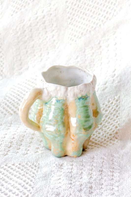 Kubek ceramiczny “Luko” zielono-beżowy