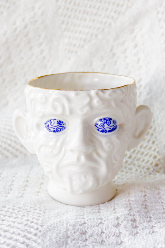 Czarka porcelanowa «Navi» biało-granatowa ze złoceniem