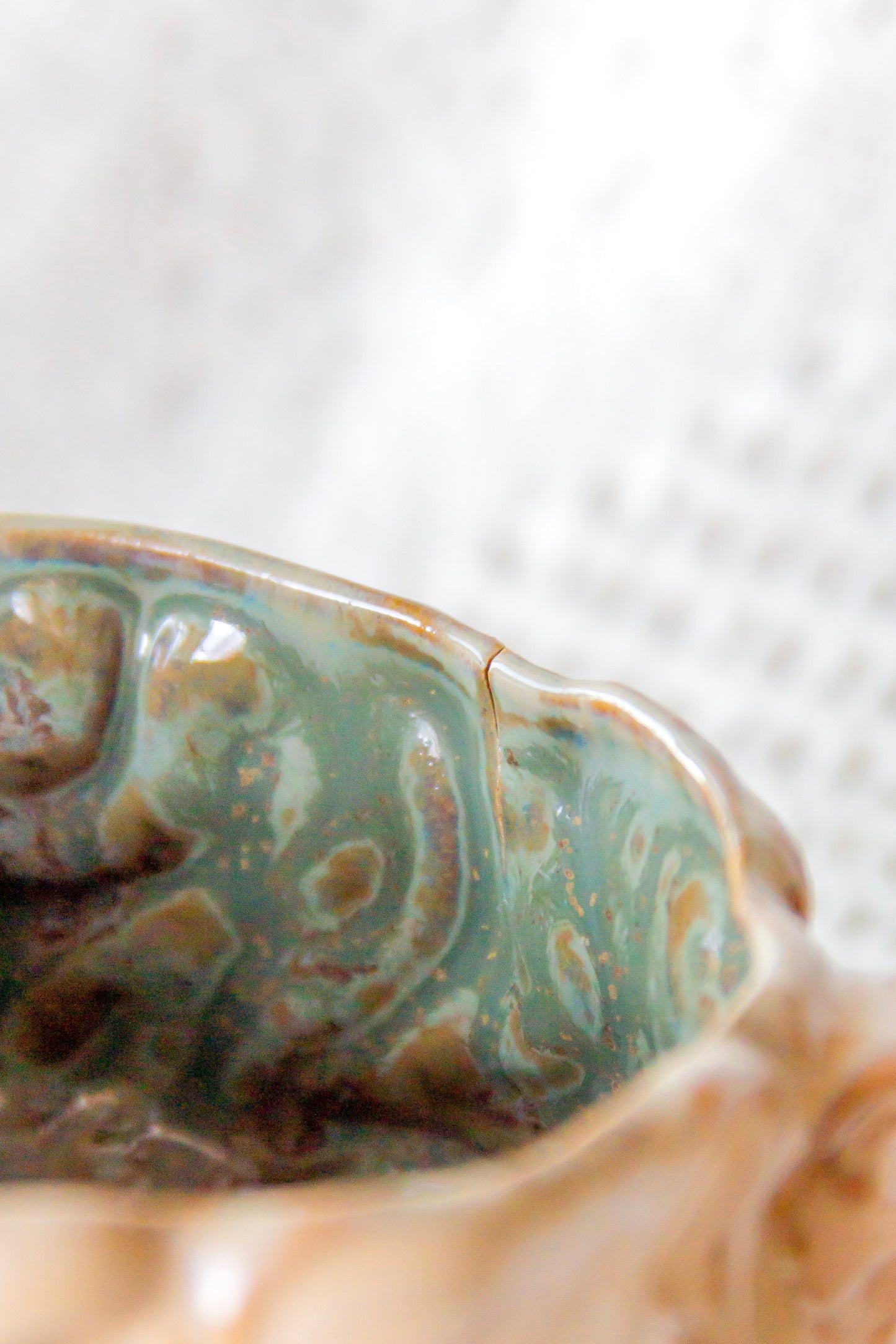 Filiżanka ceramiczna “Kurtina” beżowo-zielona