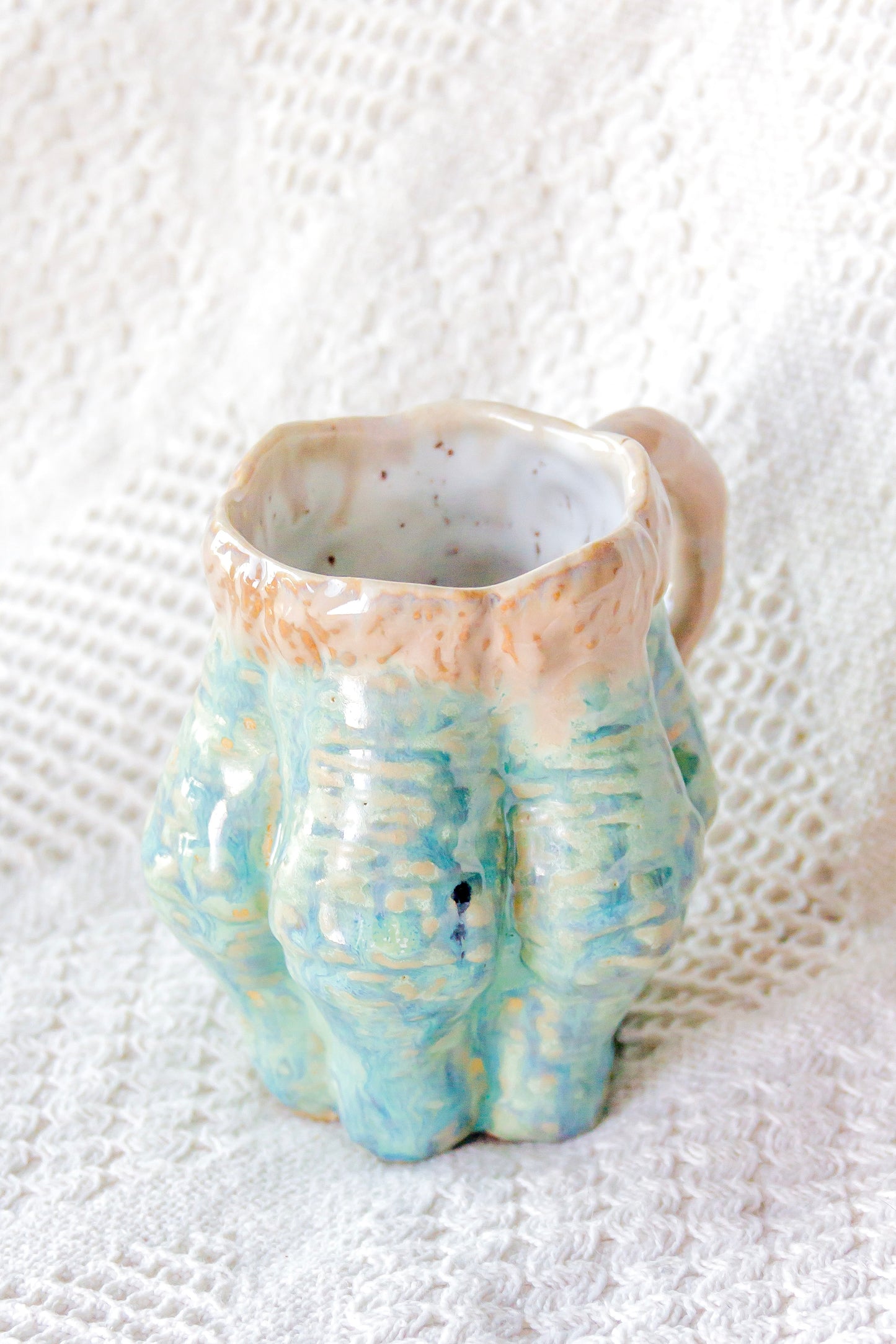 Kubek ceramiczny “Luko” zielono-beżowy