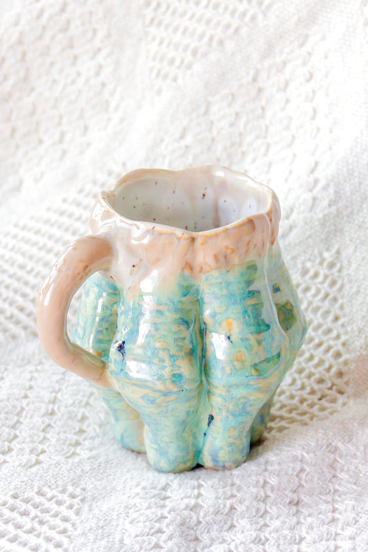 Kubek ceramiczny “Luko” zielono-beżowy