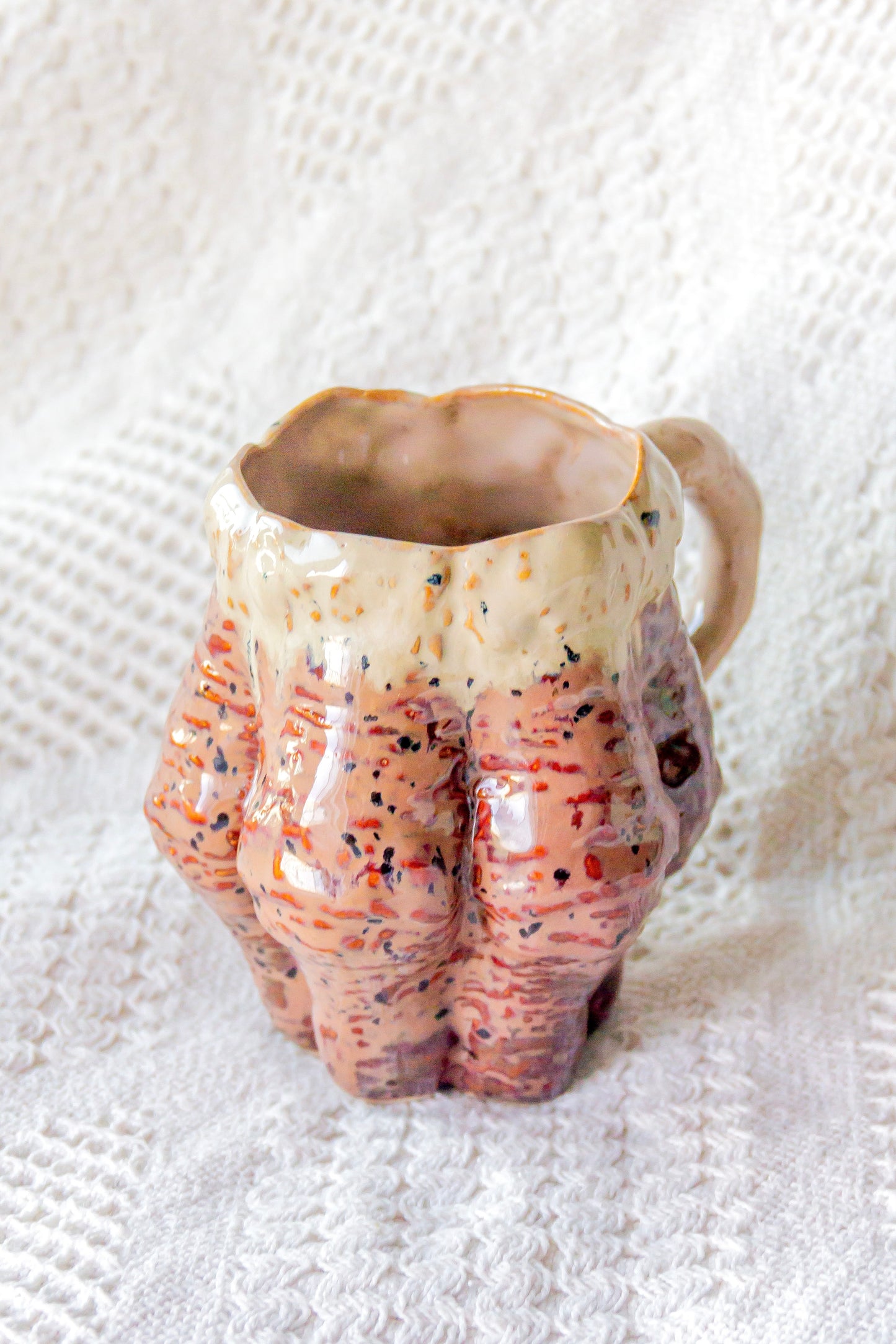 Kubek ceramiczny “Luko” brązowo-beżowy