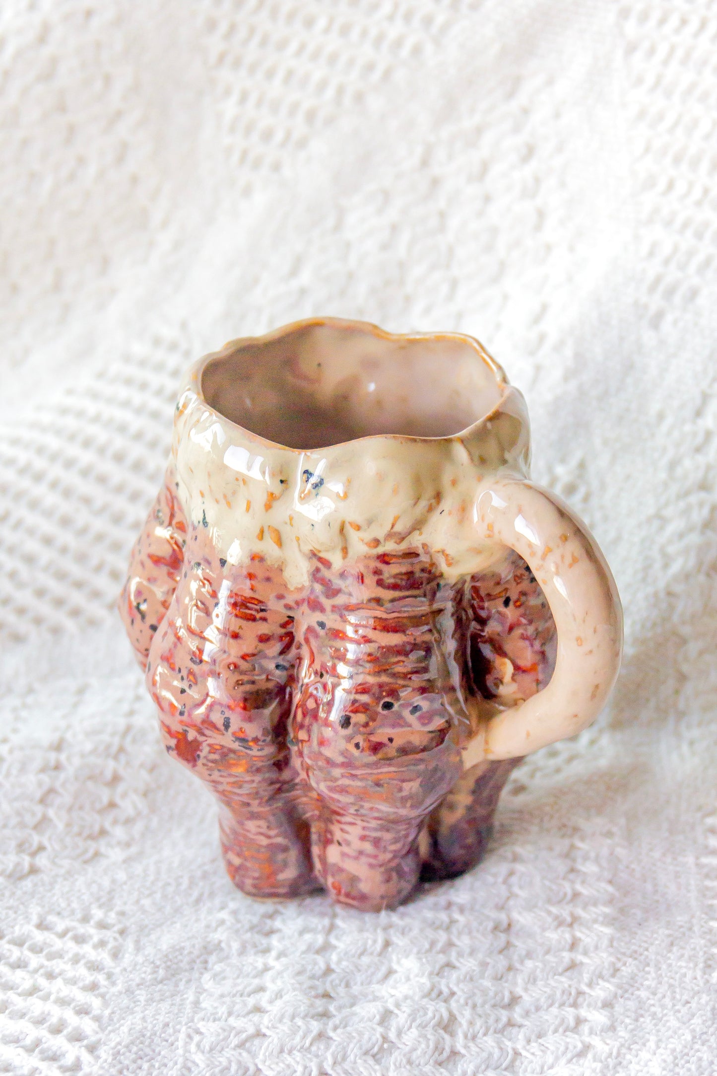 Kubek ceramiczny “Luko” brązowo-beżowy