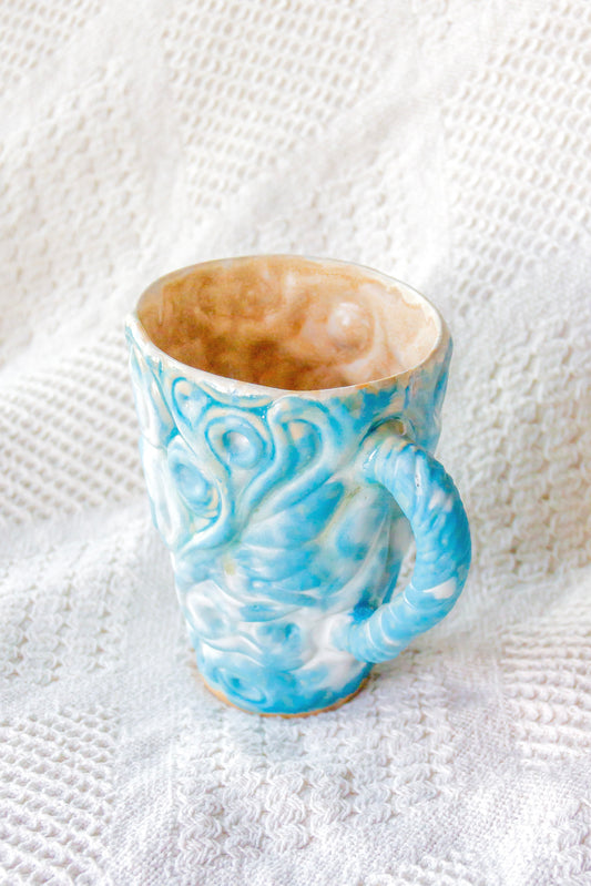 Kubek ceramiczny «Twist» brązowo-niebieski