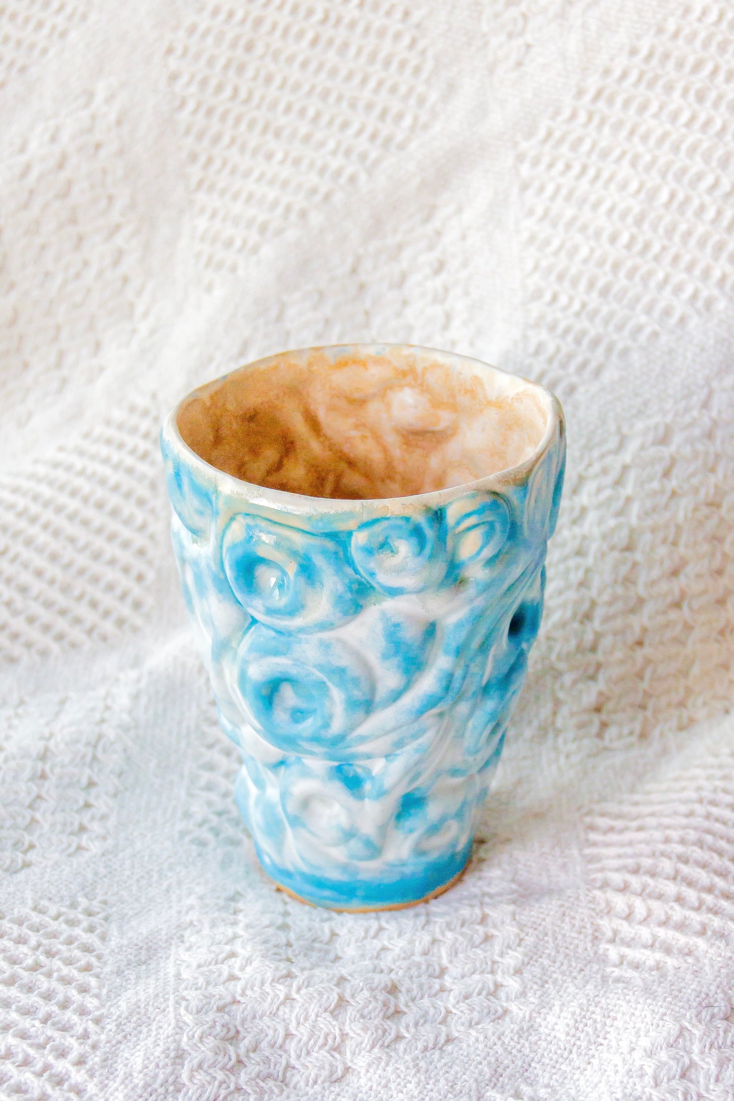 Kubek ceramiczny «Twist» brązowo-niebieski