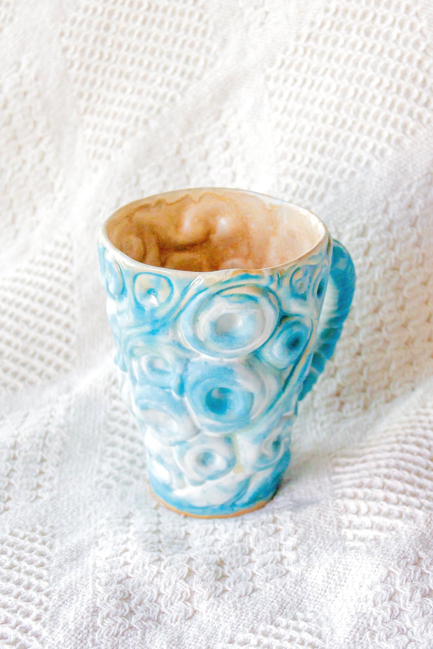 Kubek ceramiczny «Twist» brązowo-niebieski