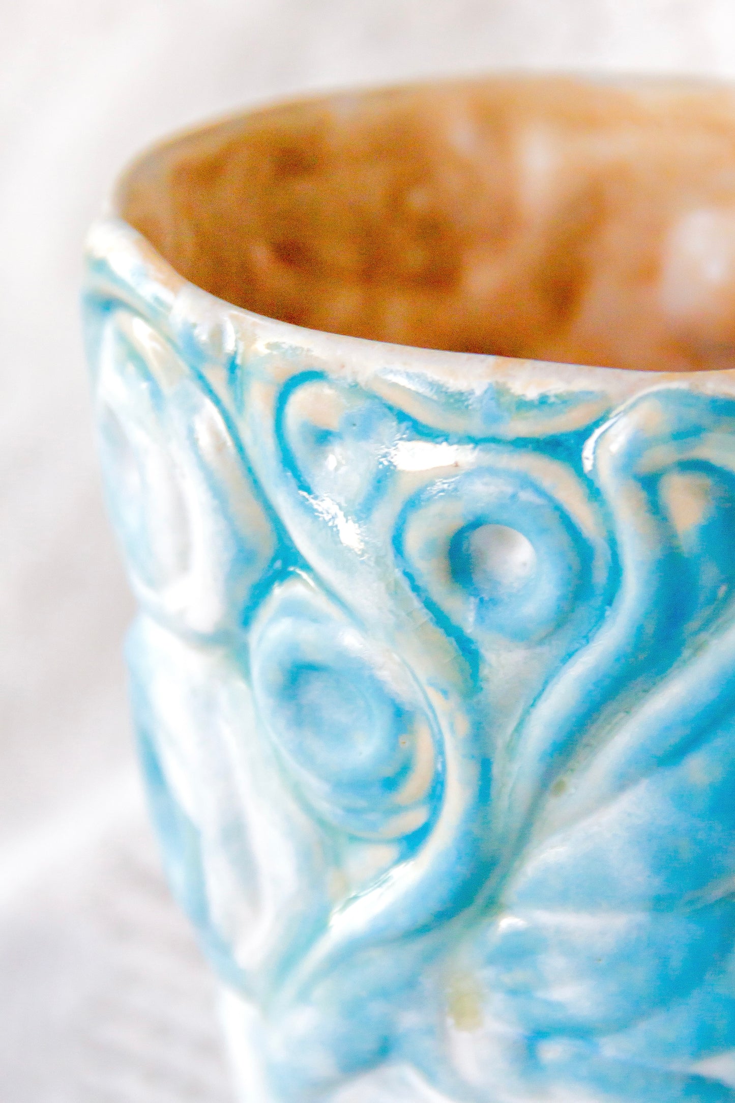 Kubek ceramiczny «Twist» brązowo-niebieski