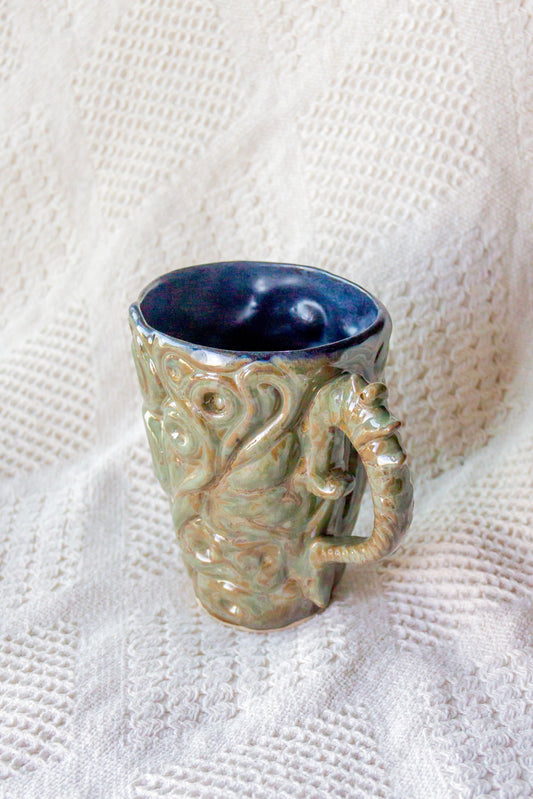 Kubek ceramiczny «Twist» zielono-czarny