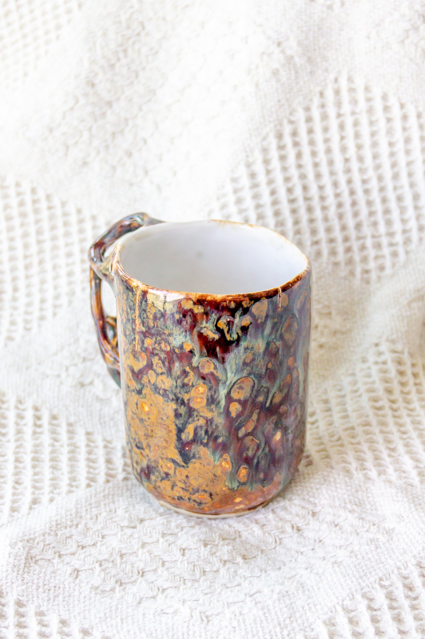 Kubek ceramiczny „Tripto” biało-brązowy