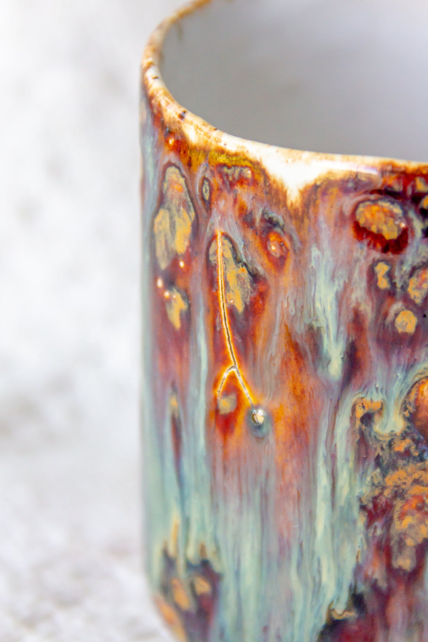 Kubek ceramiczny „Tripto” biało-brązowy