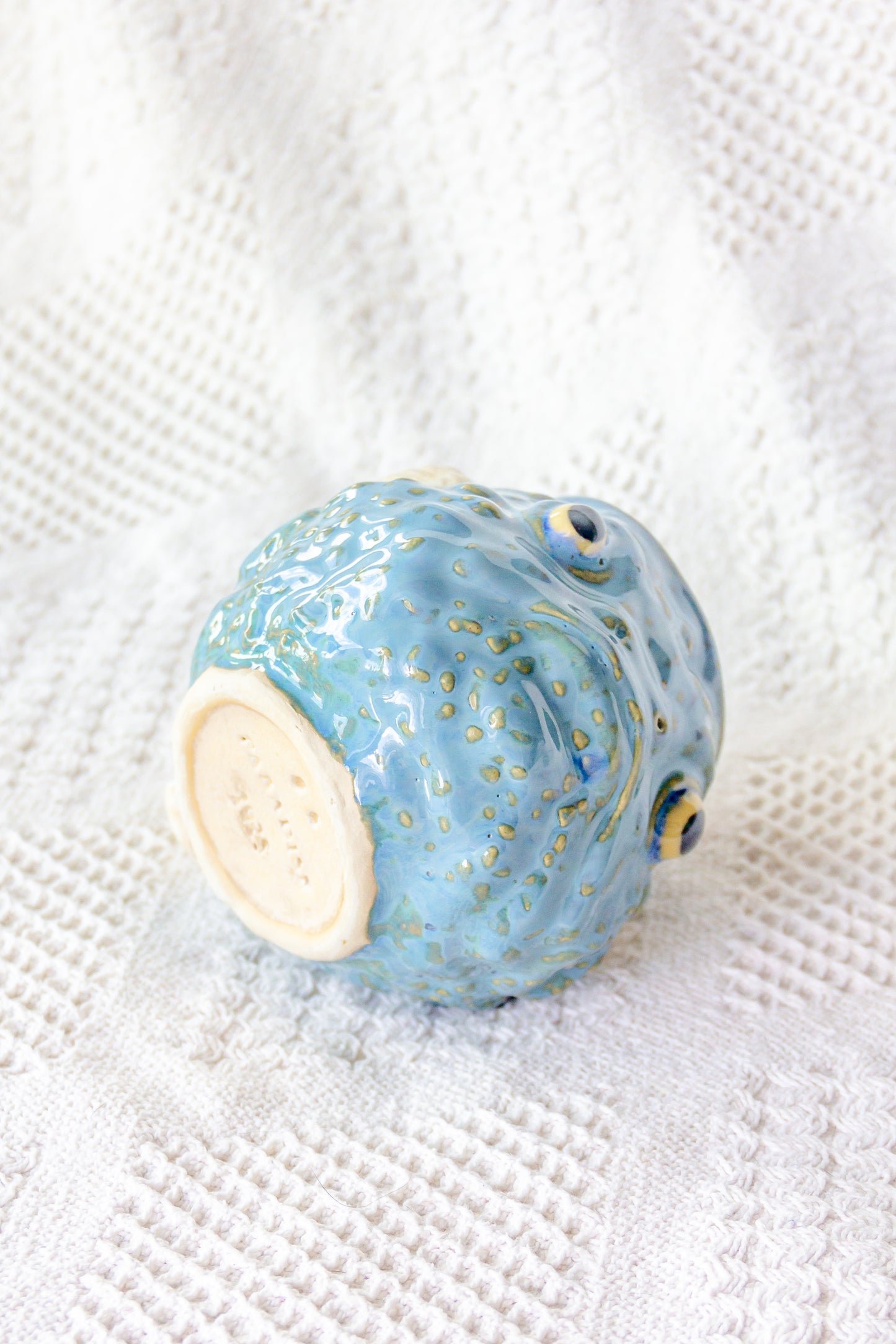 Kubek ceramiczny «Takifugu» beżowo-niebieski