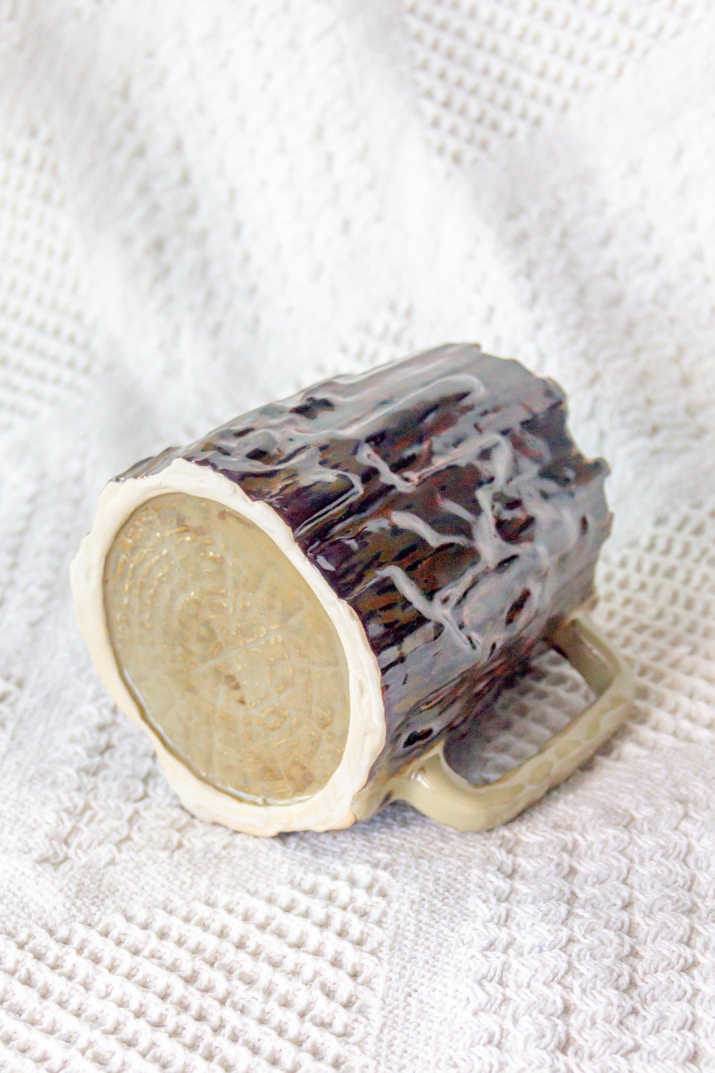 Kubek ceramiczny «Woods» beżowo-brązowy