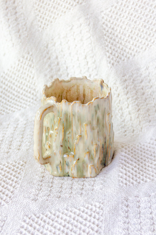 Kubek ceramiczny «Woods» beżowo-zielony