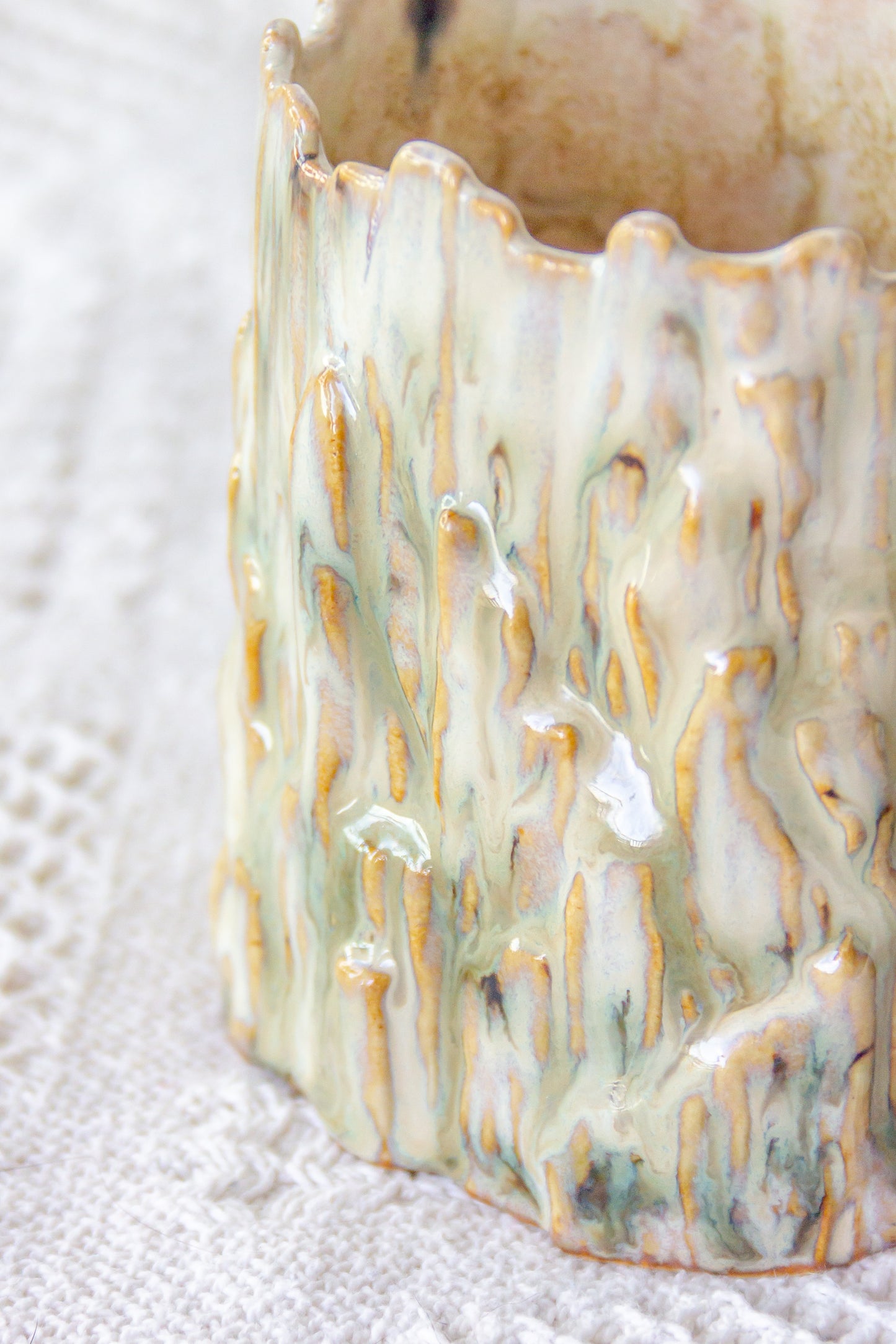 Kubek ceramiczny «Woods» beżowo-zielony