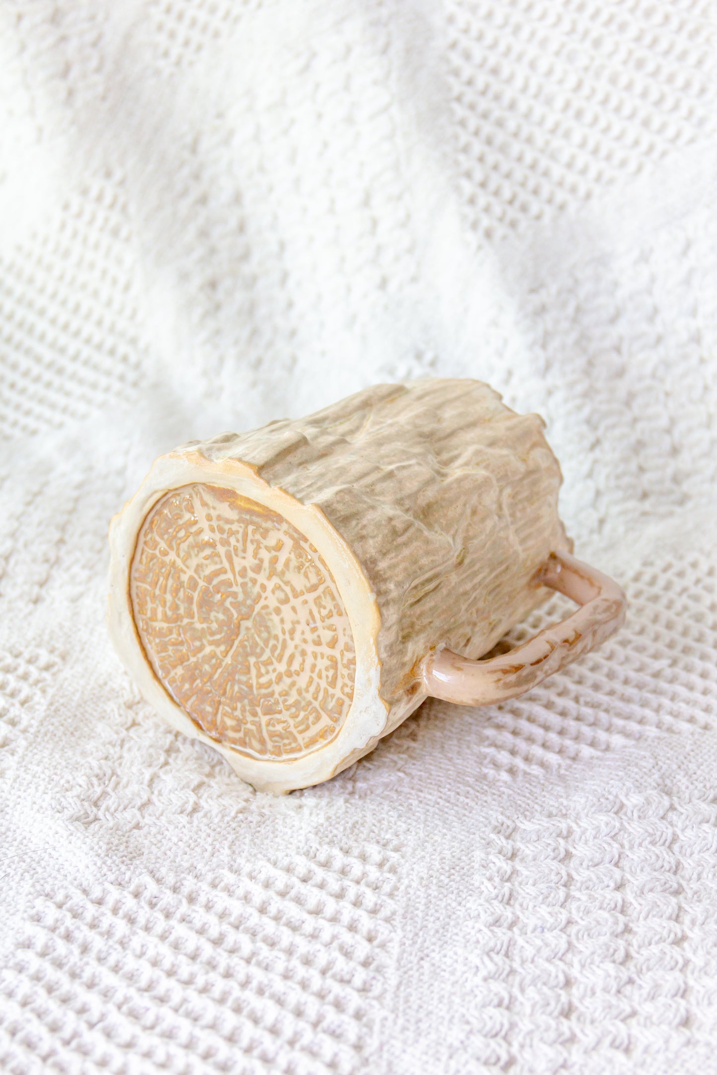 Kubek ceramiczny «Woods» beżowo-brązowy