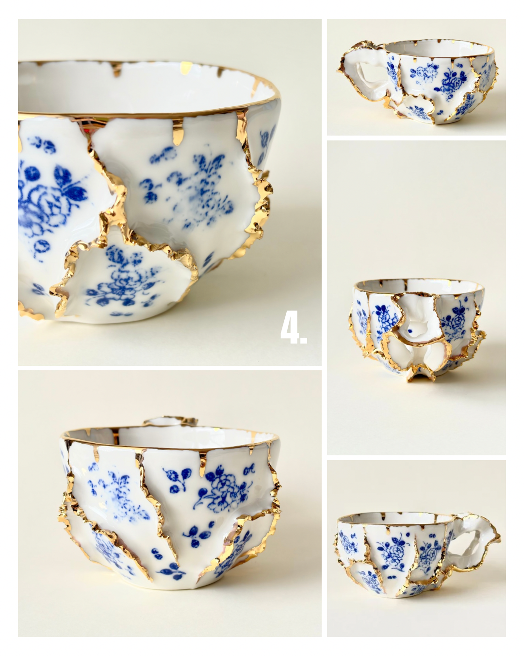 Filiżanka „Laminari” porcelanowa ze złoceniem