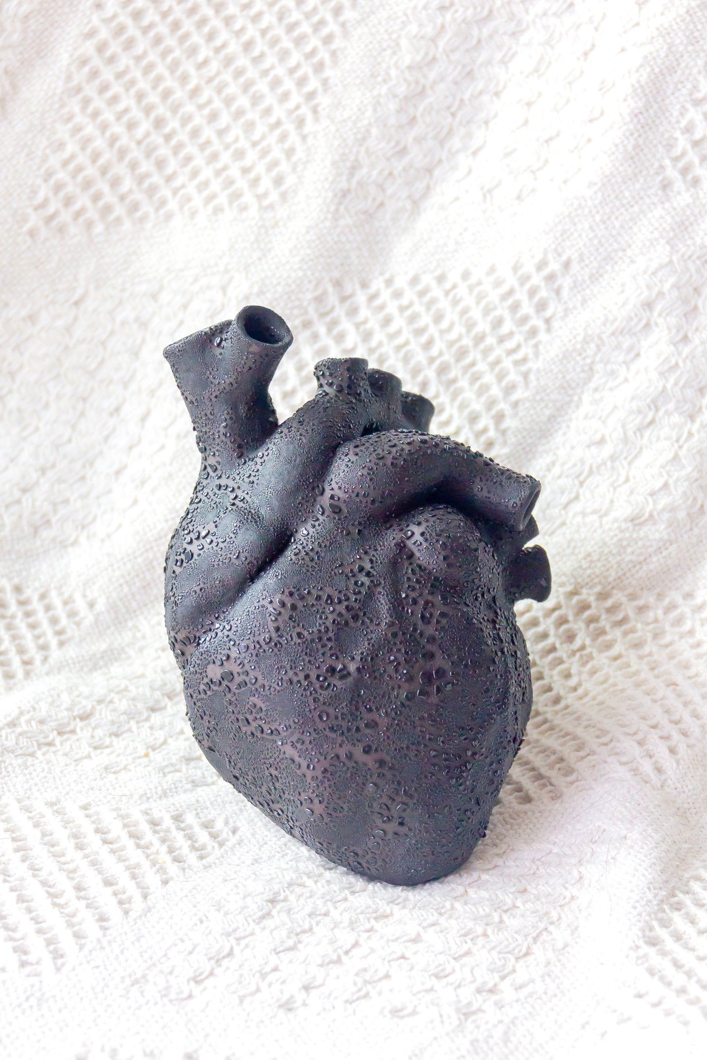 Coeur en céramique brillant plaqué or