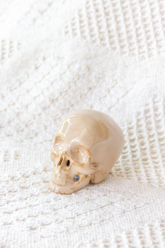 Czaszka ceramiczna mini beżowa