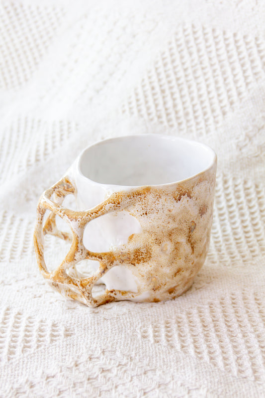 Kubek ceramiczny „Tripto” biało-beżowy