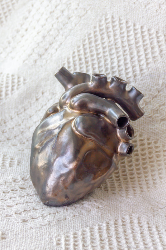 Serce ceramiczne brązowo-metalowe