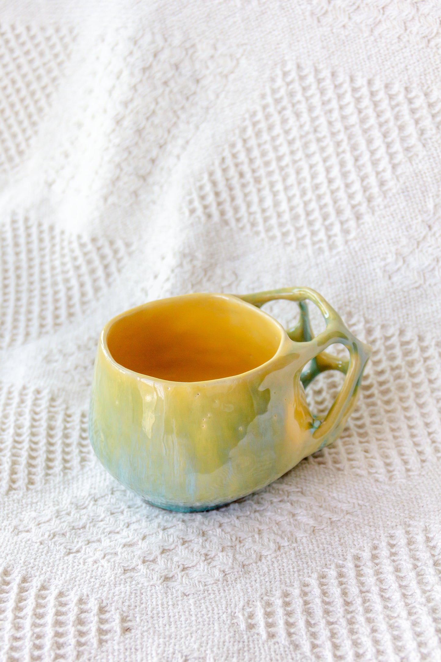 Kubek ceramiczny “Tripto” żółto-zielony