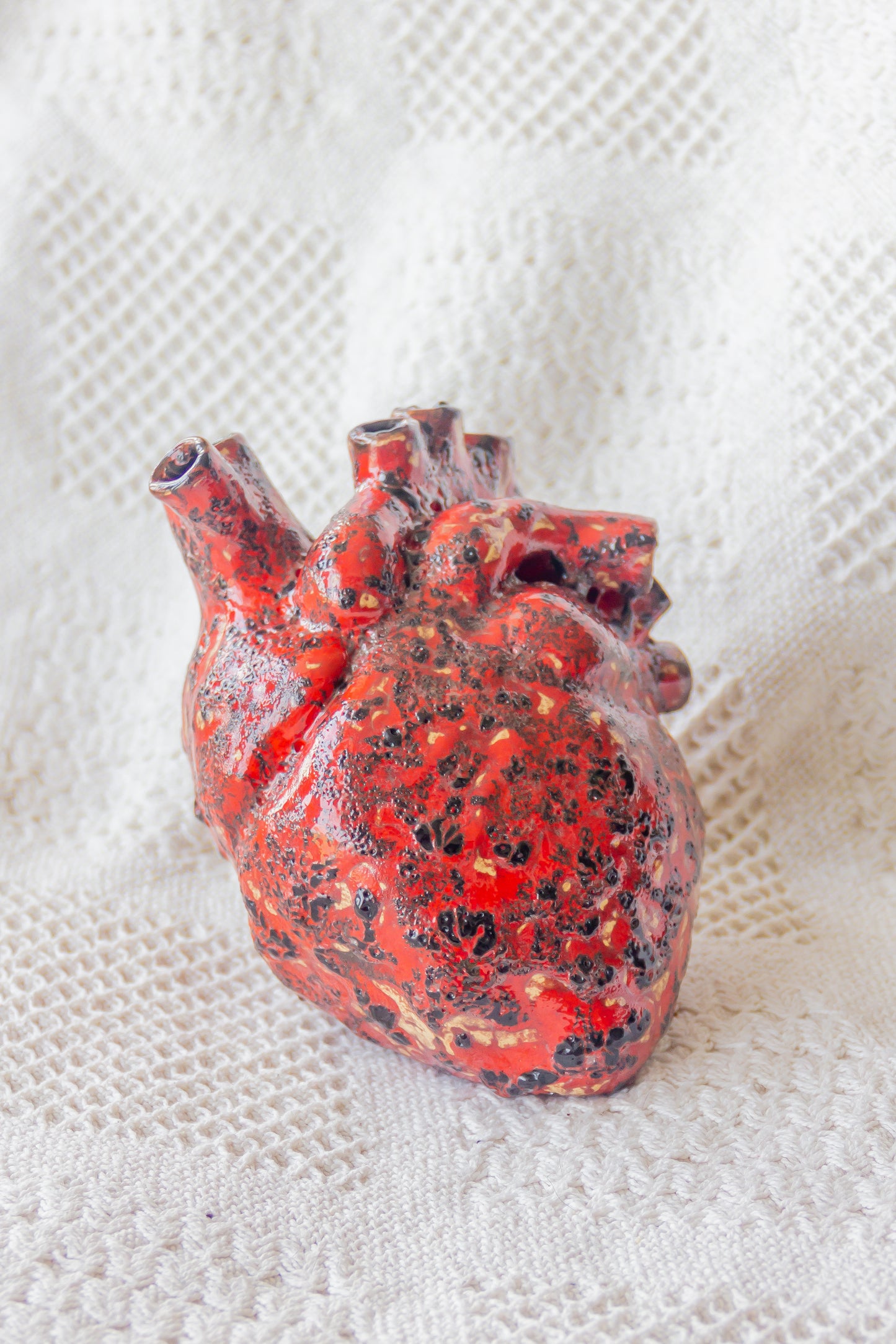 Serce ceramiczne czerwono-czarne