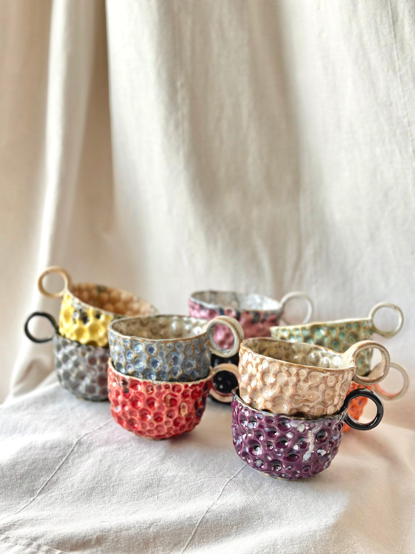 Filiżanka ceramiczna piaskowa