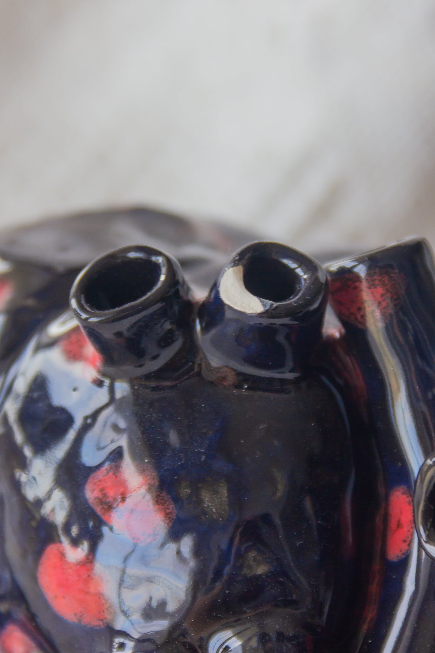 Serce ceramiczne czarno-czerwone