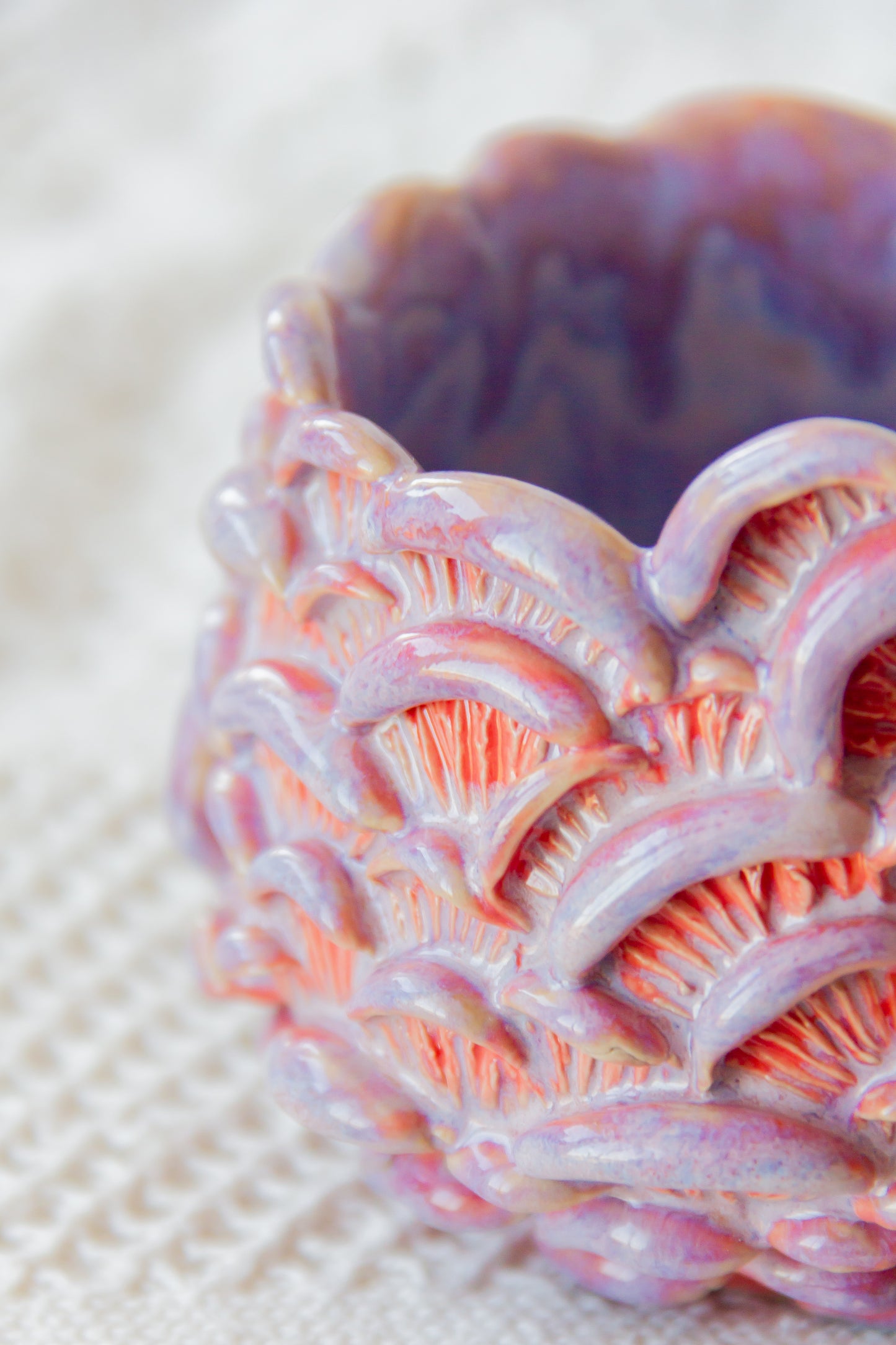 Mug en céramique « Champignons » marron et beige