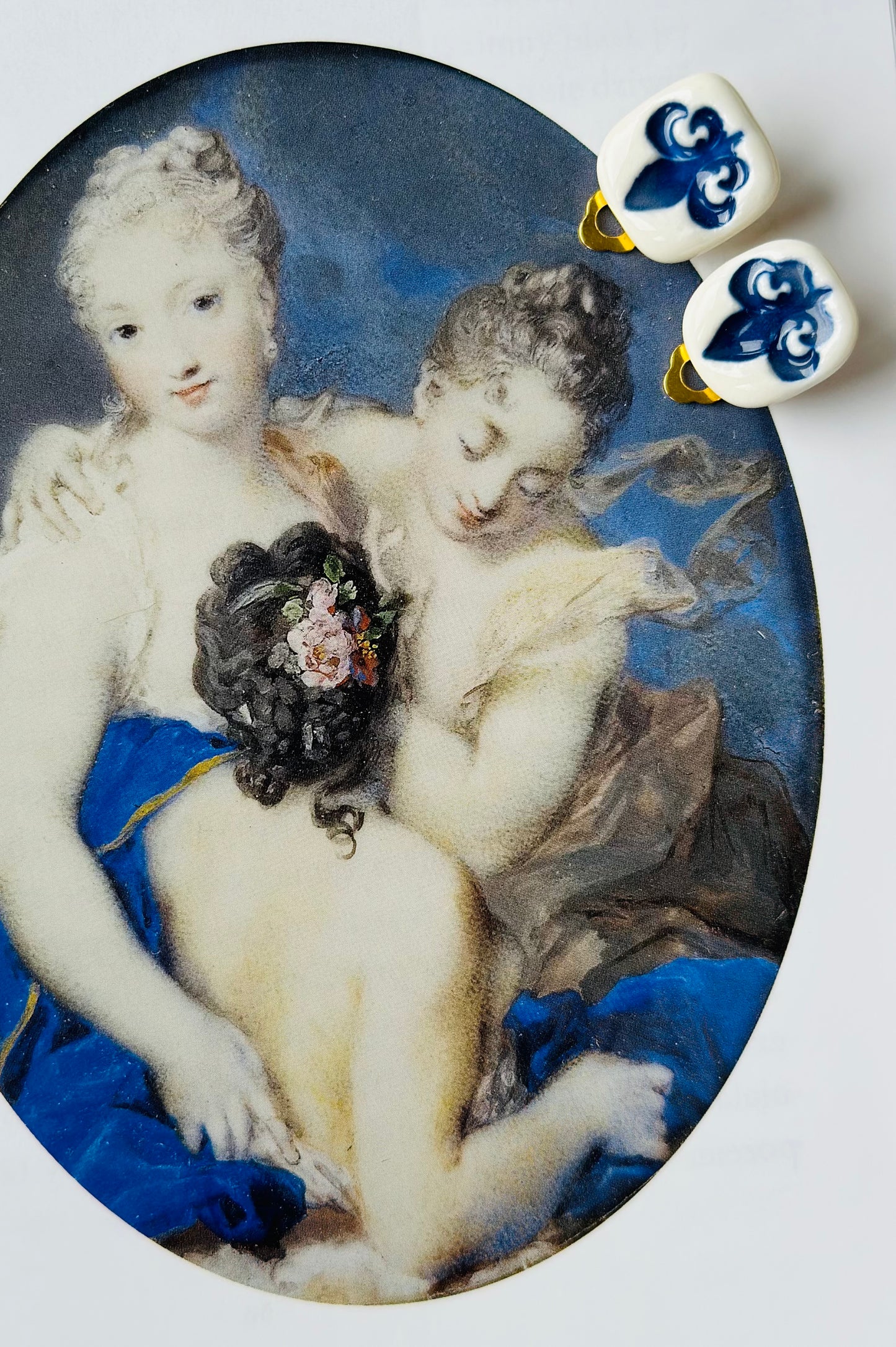 Klipsy porcelanowe lilia królewska