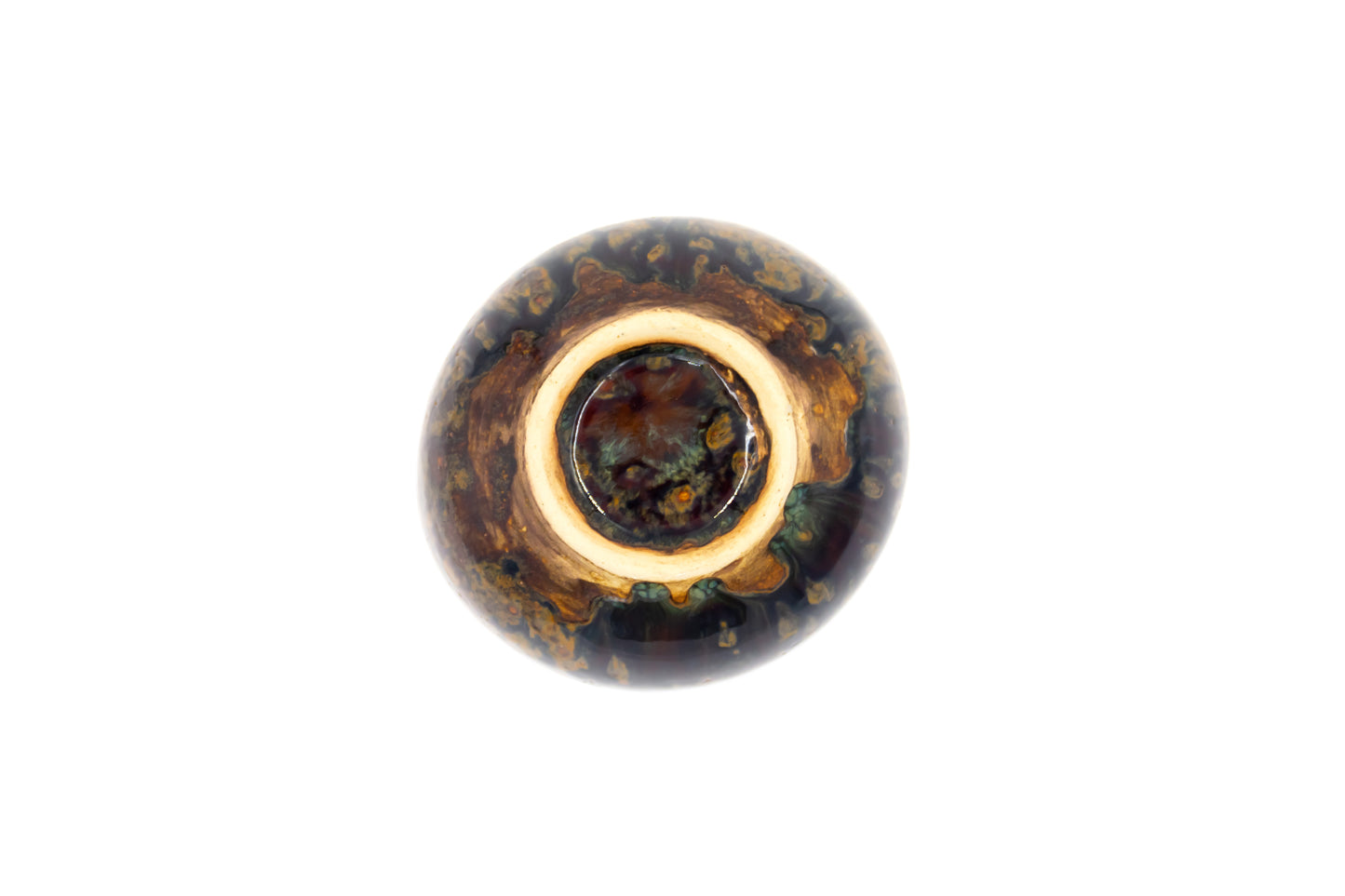 Bol en céramique marron et bleu marine