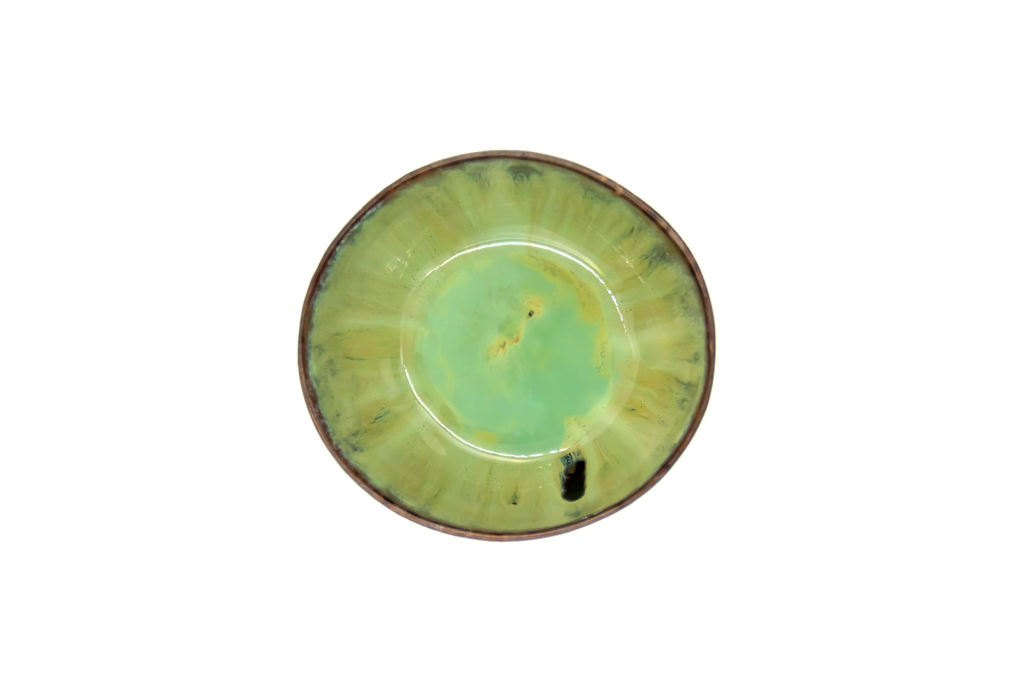 Miska ceramiczna w kolorze czarno-zielonym