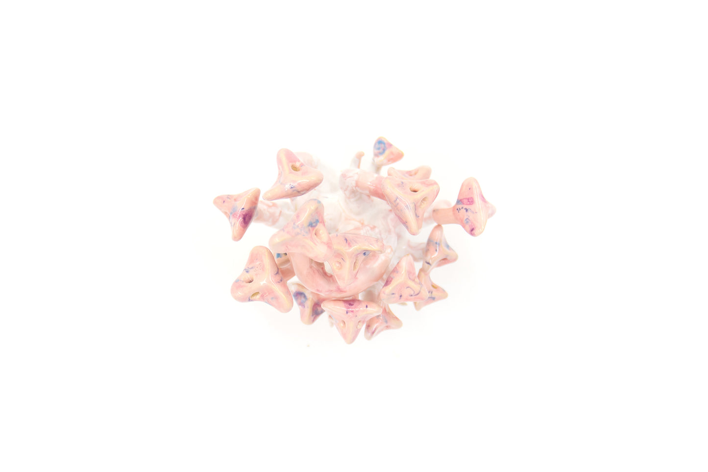 Werling pierworodny ceramiczny w kolorze biało-różowym