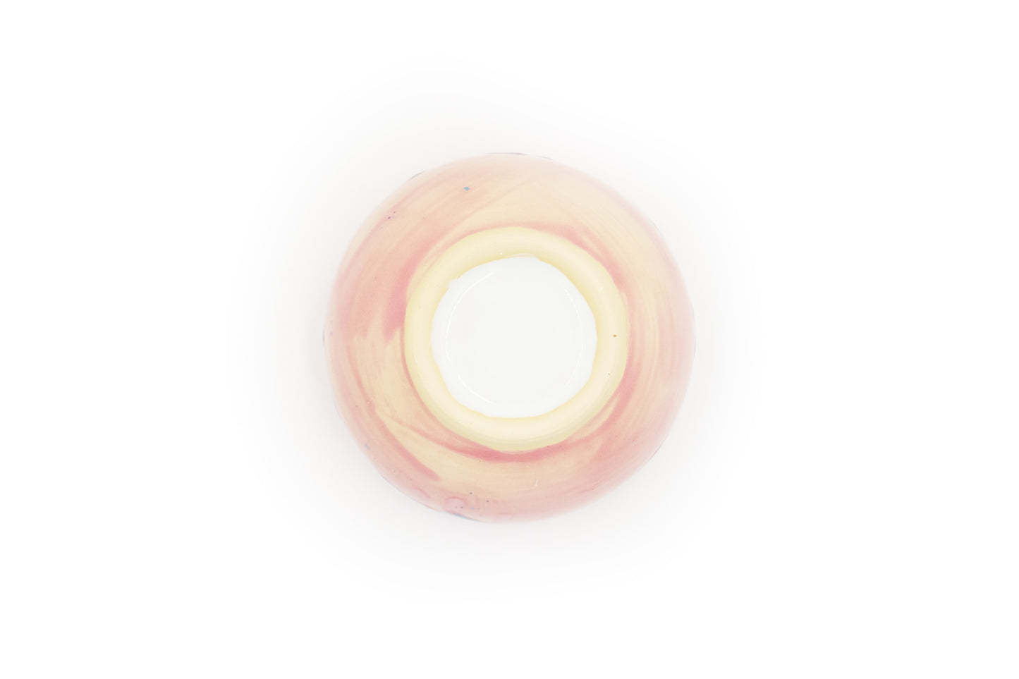 Miska ceramiczna w kolorze biało-różowym